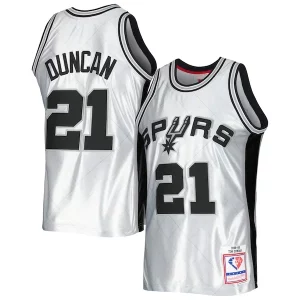 Delicioso Clásico Tim Duncan San Antonio Spurs 1998/99 Hardwood Classics 75th Anniversary Swingman Jersey Platinum