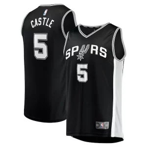 Único Stephon Castle San Antonio Spurs 2024 NBA Draft Fast Break Player Jersey Icon Edition Black