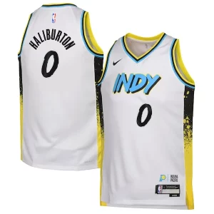 Delicioso Tyrese Haliburton Indiana Pacers Nike Youth 2024/25 Swingman Player Jersey City Edition White
