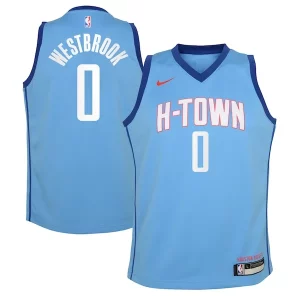 Único Clásico Russell Westbrook Houston Rockets Nike Youth 2020/21 Swingman Jersey Blue City Edition