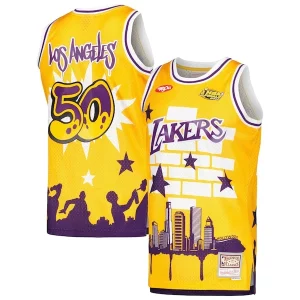 Estupendo Comodo Los Angeles Lakers x Tats Cru Hardwood Classics Fashion Jersey Gold