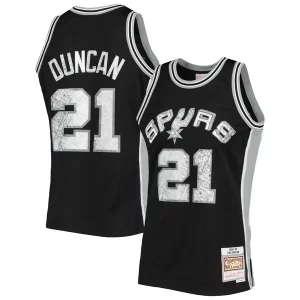 Fantástico Hermoso Tim Duncan San Antonio Spurs 1998/99 Hardwood Classics NBA 75th Anniversary Diamond Swingman Jersey Black