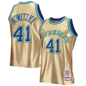 Chulo Dirk Nowitzki Dallas Mavericks 75th Anniversary 1998/99 Hardwood Classics Swingman Jersey Gold