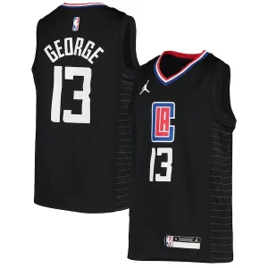 Perfecto Estupendo Paul George LA Clippers Jordan Brand Youth 2020/21 Swingman Player Jersey Black Statement Edition