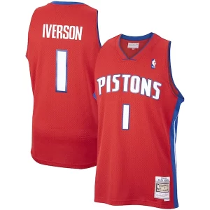 Perfecto Magnífico Comodo Allen Iverson Detroit Pistons 2008/09 Hardwood Classics Swingman Jersey Red