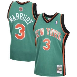 Clásico Perfecto Chulo Stephon Marbury New York Knicks 2001/02 Hardwood Classics Swingman Jersey Green