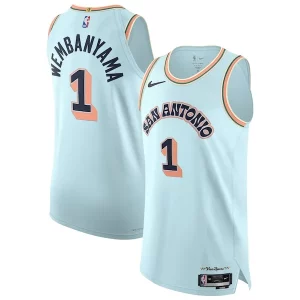 Hermoso Victor Wembanyama San Antonio Spurs Nike 2024/25 Authentic Player Jersey City Edition Light Blue