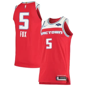 Fantástico De'Aaron Fox Sacramento Kings Nike Authentic Badge Jersey City Edition Red
