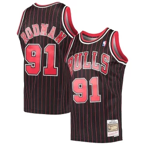 Fácil de llevar Dennis Rodman Chicago Bulls Hardwood Classics Swingman Jersey Black