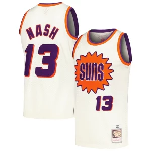Original Increíble Steve Nash Phoenix Suns Chainstitch Swingman Jersey Cream