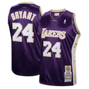 Original Único Kobe Bryant Los Angeles Lakers Hall of Fame Class of 2020 #24 Authentic Hardwood Classics Jersey Purple/Gold