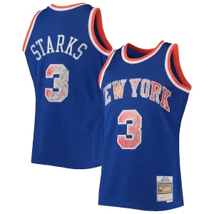 Versátil Práctico Chulo John Starks New York Knicks 1991/92 Hardwood Classics NBA 75th Anniversary Diamond Swingman Jersey Blue