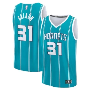 Chulo Único Atractivo Tidjane Salaun Charlotte Hornets 2024 NBA Draft Fast Break Player Jersey Icon Edition Teal