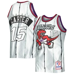 Versátil Increíble Vince Carter Toronto Raptors 1998/99 Hardwood Classics 75th Anniversary Swingman Jersey Platinum