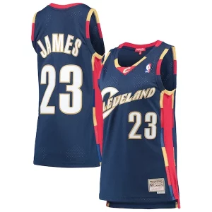 Exquisito Comodo LeBron James Cleveland Cavaliers Women's Hardwood Classics Swingman Jersey Navy