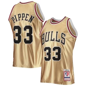 Lujoso Chulo Delicioso Scottie Pippen Chicago Bulls 75th Anniversary 1997/98 Hardwood Classics Swingman Jersey Gold