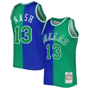 Elegante Bonito Steve Nash Dallas Mavericks Hardwood Classics 1998/99 Split Swingman Jersey Blue/Green
