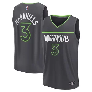 Magnífico Jaden McDaniels Minnesota Timberwolves Youth Fast Break Replica Player Jersey Statement Edition Black