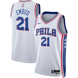 Duradero Perfecto Joel Embiid Philadelphia 76ers Nike Unisex Swingman Jersey Association Edition White/Royal