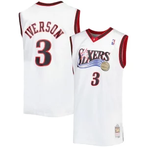 Atractivo Original Allen Iverson Philadelphia 76ers Big & Tall Hardwood Classics 1996/97 Swingman Jersey White/Black/Red/Royal