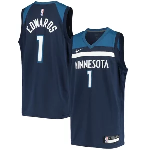 Fantástico Anthony Edwards Minnesota Timberwolves Nike Youth 2020/21 Swingman Jersey Icon Edition Navy