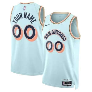 Único San Antonio Spurs Nike Unisex 2024/25 Custom Swingman Jersey City Edition Light Blue