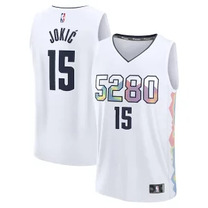 Comodo Lujoso Nikola Jokic Denver Nuggets Youth 2024/25 Fast Break Player Jersey City Edition White