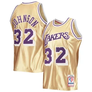 Ideal Original Maravilloso Magic Johnson Los Angeles Lakers 75th Anniversary 1984/85 Hardwood Classics Swingman Jersey Gold