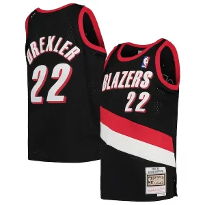 Magnífico Práctico Clyde Drexler Portland Trail Blazers Youth 1991/92 Hardwood Classics Swingman Jersey Black
