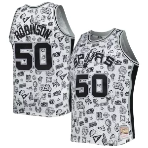 Bonito Duradero David Robinson San Antonio Spurs 1998/99 Hardwood Classics Doodle Swingman Player Jersey White
