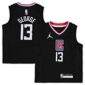 Increíble Chulo Práctico Paul George LA Clippers Jordan Brand Preschool 2020/21 Fast Break Replica Jersey Statement Edition Black