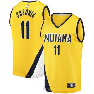 Genial Práctico Domantas Sabonis Indiana Pacers Fast Break Replica Jersey Statement Edition Gold