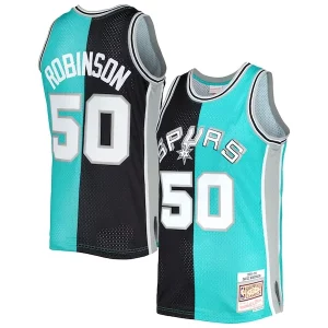 Bonito Increíble Moderno David Robinson San Antonio Spurs Hardwood Classics 1998/99 Split Swingman Jersey Black/Teal