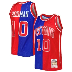 Duradero Exquisito Dennis Rodman Detroit Pistons Hardwood Classics 1988/89 Split Swingman Jersey Blue/Red