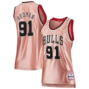 Perfecto Robusto Dennis Rodman Chicago Bulls Women's 75th Anniversary Rose Gold 1997 Swingman Jersey Pink