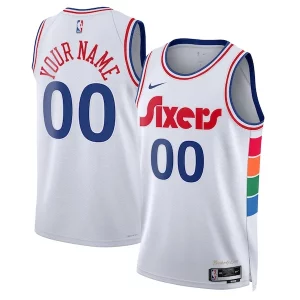 Ideal Genial Versátil Philadelphia 76ers Nike Unisex 2024/25 Custom Swingman Jersey City Edition White