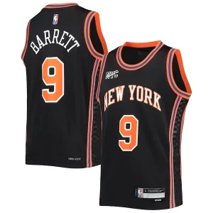 Único RJ Barrett New York Knicks Nike Youth 2021/22 Swingman Jersey City Edition Black