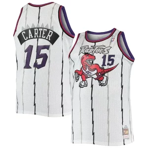 Único Vince Carter Toronto Raptors 1998/99 Big & Tall Hardwood Classics Swingman Jersey White/Purple