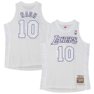 Lujoso Steve Nash Los Angeles Lakers 2012 Authentic Player Jersey White