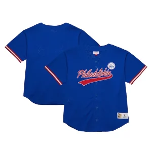 Robusto Cool Fantástico Philadelphia 76ers Hardwood Classics On The Clock Mesh Fashion Baseball Jersey Royal