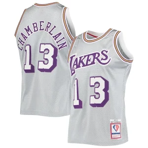 Cool Estupendo Wilt Chamberlain Los Angeles Lakers 75th Anniversary 1971/72 Hardwood Classics Swingman Jersey Silver