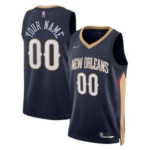 Increíble New Orleans Pelicans Nike 2021/22 Diamond Swingman Custom Jersey Icon Edition Navy