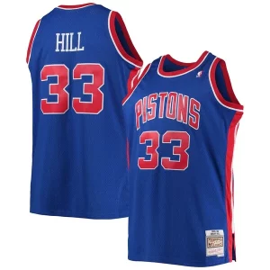 Perfecto Clásico Grant Hill Detroit Pistons 1995/96 Big & Tall Hardwood Classics Swingman Jersey Blue