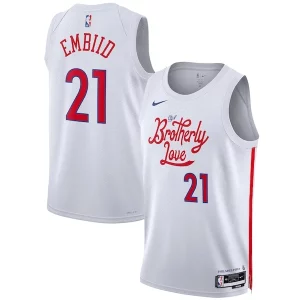 Único Joel Embiid Philadelphia 76ers Nike Unisex 2022/23 Swingman Jersey City Edition White