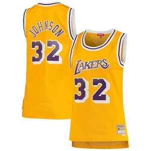 Fantástico Magic Johnson Los Angeles Lakers Women's 1984/85 Hardwood Classics Swingman Jersey Gold