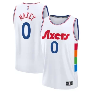 Genial Tyrese Maxey Philadelphia 76ers 2024/25 Fast Break Player Jersey City Edition White