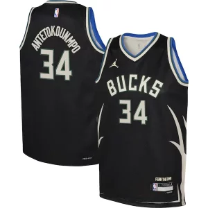 Práctico Perfecto Exquisito Giannis Antetokounmpo Milwaukee Bucks Jordan Brand Youth Swingman Jersey Statement Edition Black