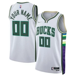 Fantástico Chulo Milwaukee Bucks Nike 2021/22 Swingman Custom Jersey City Edition White