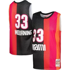 Clásico Fácil de llevar Robusto Alonzo Mourning Miami Heat Hardwood Classics 2005/06 Split Swingman Jersey Black/Red