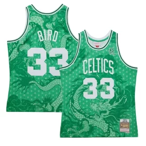 Exquisito Fácil de llevar Larry Bird Boston Celtics 1985/86 Hardwood Classics Asian Heritage 6.0 Swingman Throwback Player Jersey Kelly Green